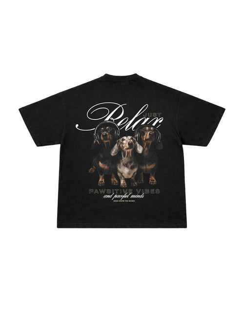 Camiseta Dachshund Relax Black - Back