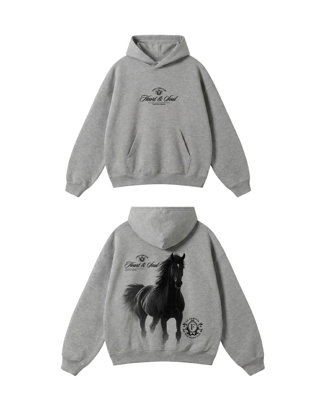 Hoodie Heart and Soul Grey - Both sides