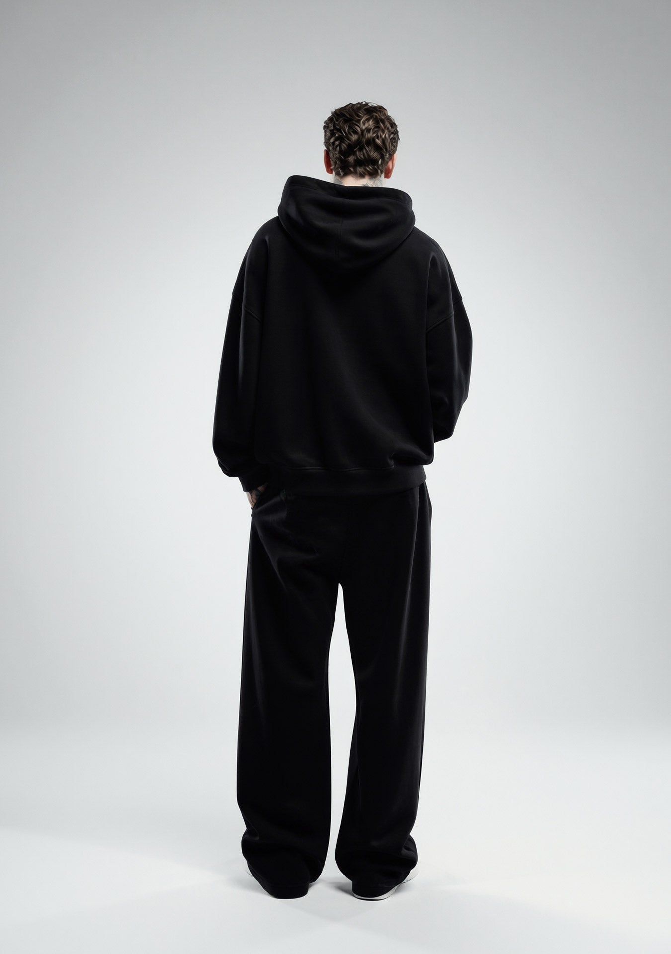 Wide Leg Sweatpants Black - Side