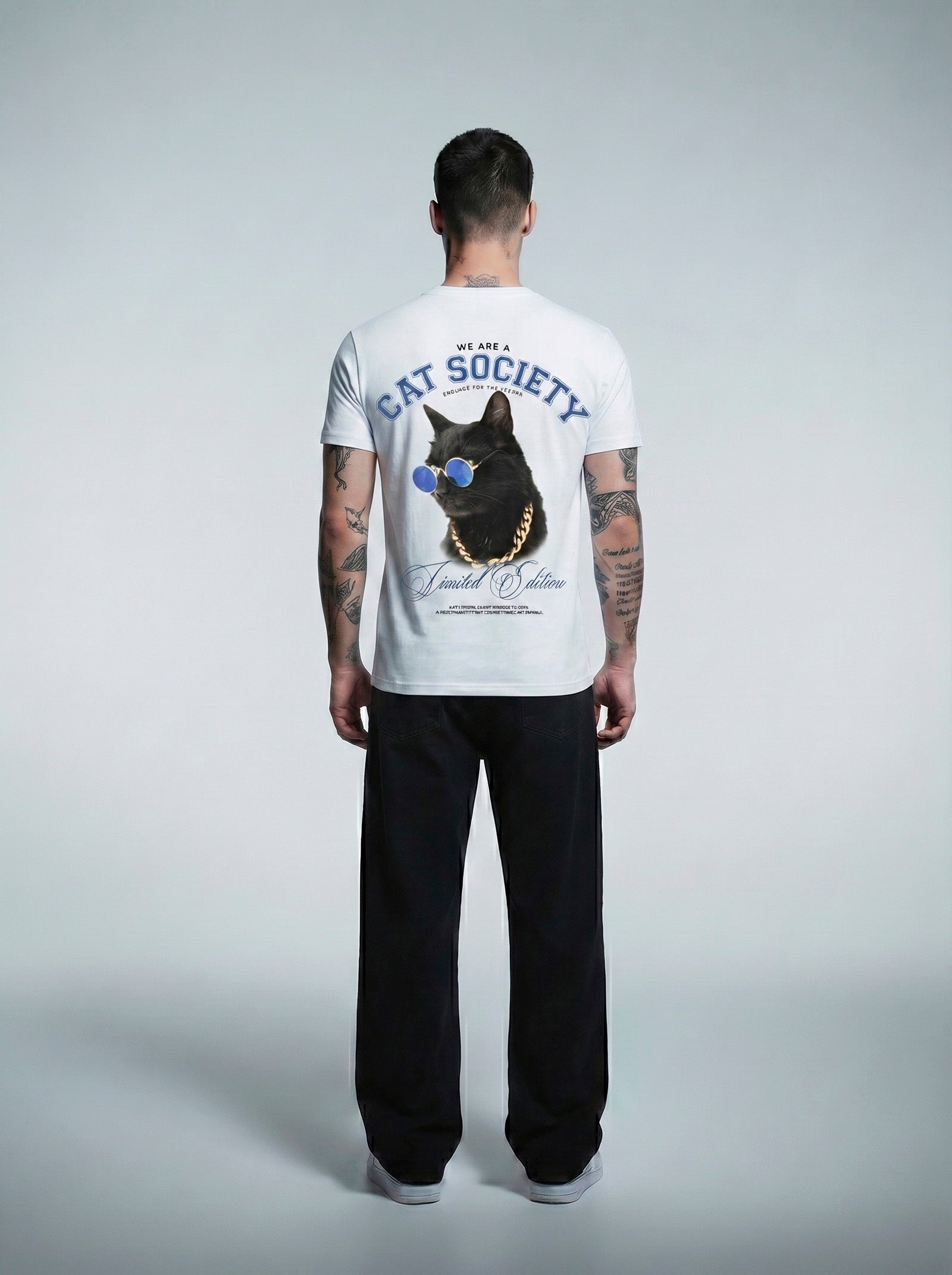 Camiseta Regular Black Cat - Back