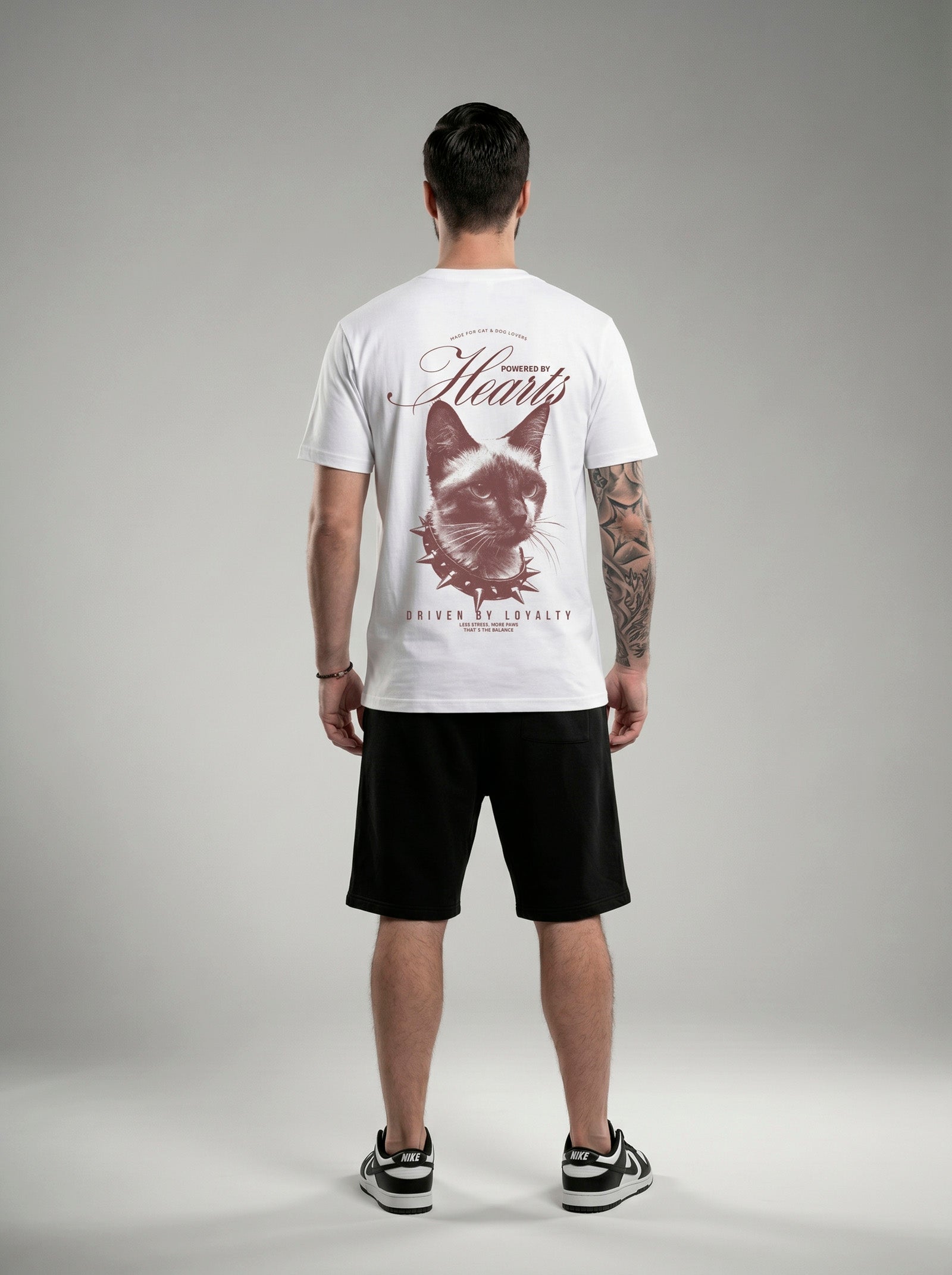 Camiseta Regular White Cat - Back